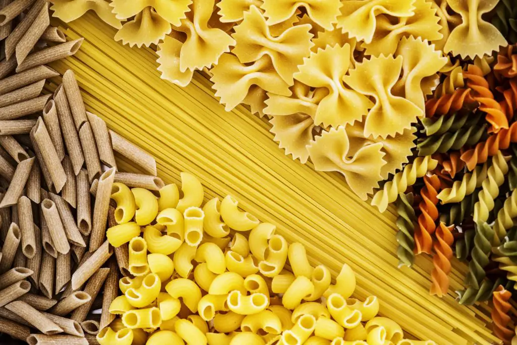 Close up of mixed pasta types