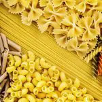 Close up of mixed pasta types